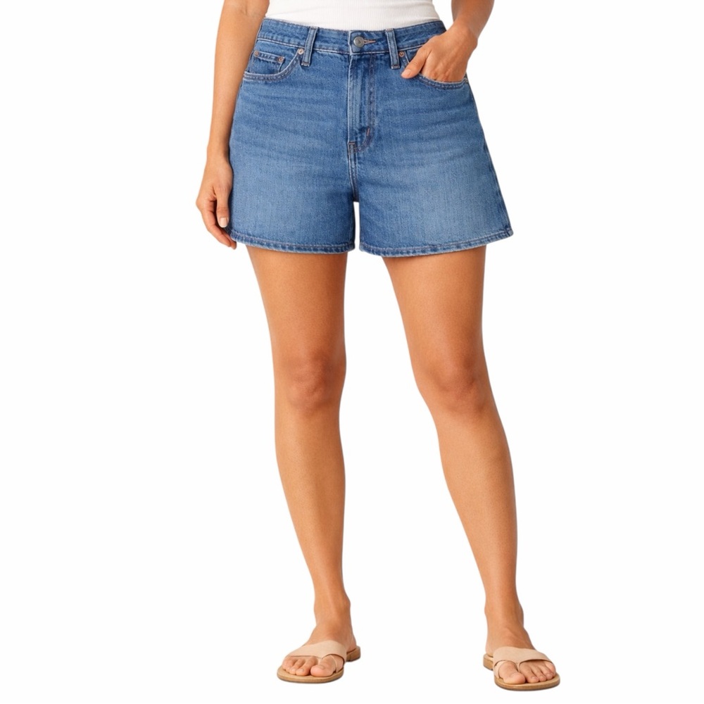 Madewell Perfect Mid Length Jean Short Women’s Size 32 Mid Rise 5” Inseam Blue